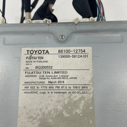 Toyota Corolla ZRE182R Head Unit Screen 2015-2018 86100-12754 Nav