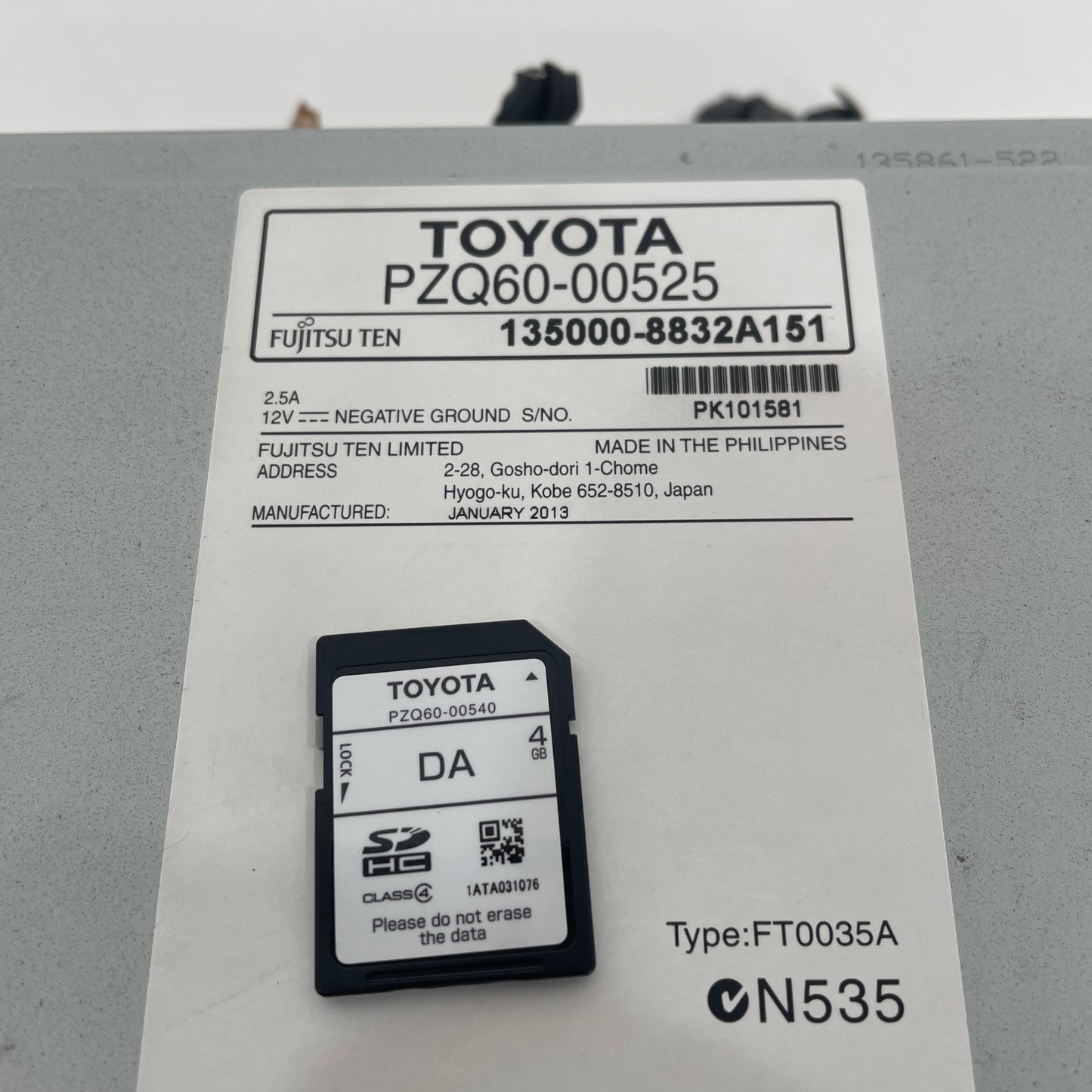 Toyota Corolla ZRE182R 2012-2015 Head Unit PZQ60-00525 | OEM