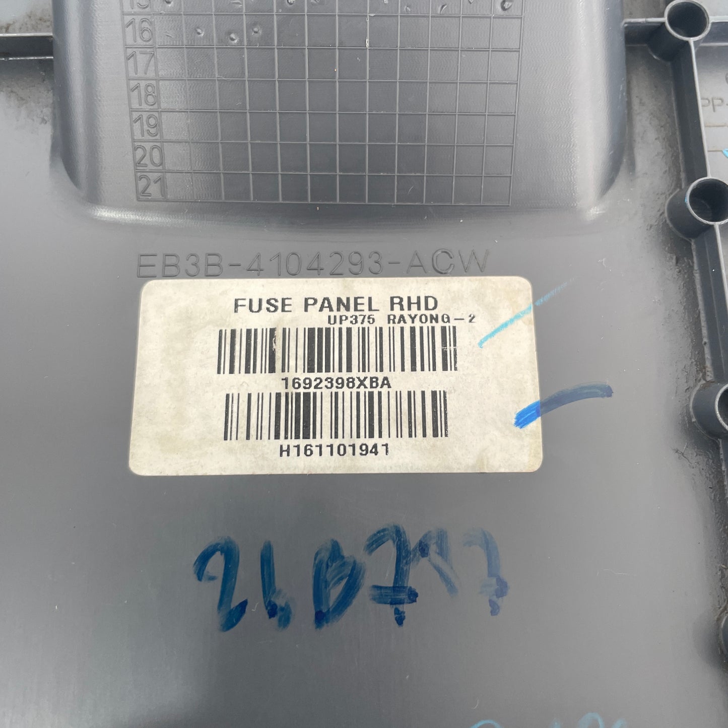Ford Ranger PX2 PX3 Everest 2015–2022 OBD Fuse Panel Cover EB3B-4104293-ACW OEM
